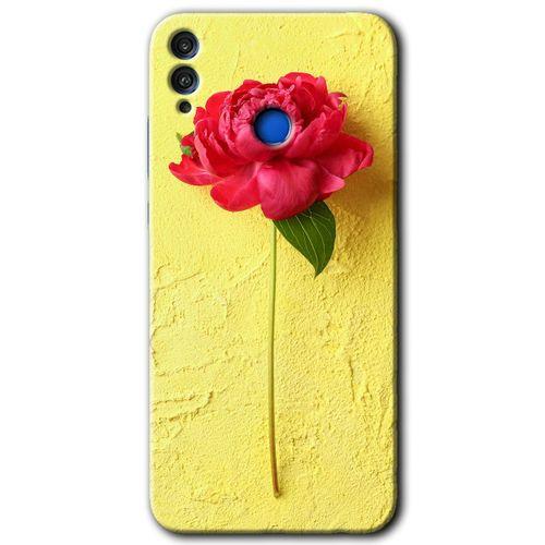 Potkal Hediye Fabrikası Honor 8x HD Baskılı Kılıf + 9D Tam Ekran Koruyucu - Kırmızı Gül