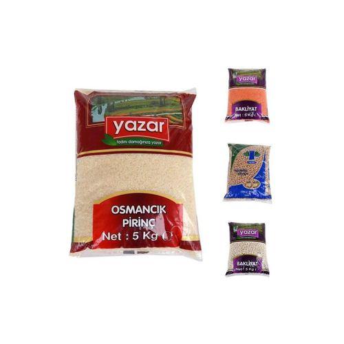 KURU GIDA SETİ 5KG OSMANCIK PİRİNÇ 5KG KIRMIZI MERCİMEK 5KG NOHUT 5KG FASULYE