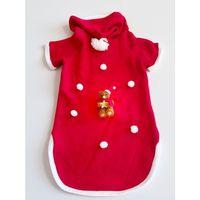 Santa Teddy Kırmızı Yılbaşı Köpek Kıyafeti | Noel Baba Kapüşonlu Polar Sweatshirt | Orta ve Büyük Irklar İçin