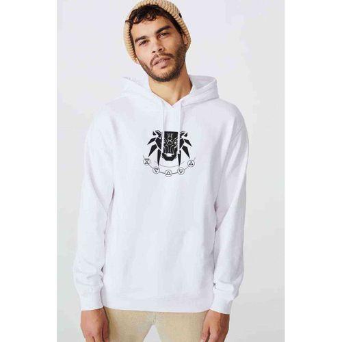 The Witcher School of the Bear Baskılı Beyaz Erkek Kapşonlu Sweatshirt