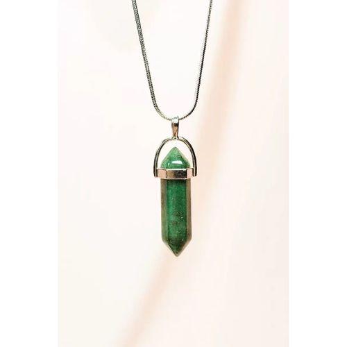 Aventurin Doğal Taşı Zincirli El Yapımı Tasarımlı Kolye Uç: 3,5 cm Zincir: 20 cm Kutulu