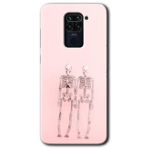 MRCİLETİSİM Xiaomi Redmi Note 9 Kılıf Baskılı Kapak - Yaşayan Çift + 5D Tam Kaplayan Cam