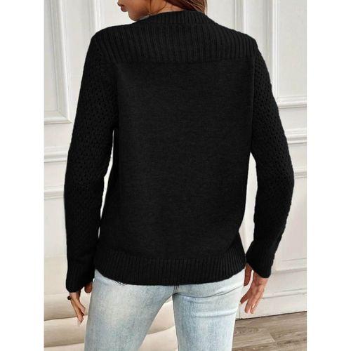 Kadın Uzun Kollu Bisiklet Yaka Triko Bluz