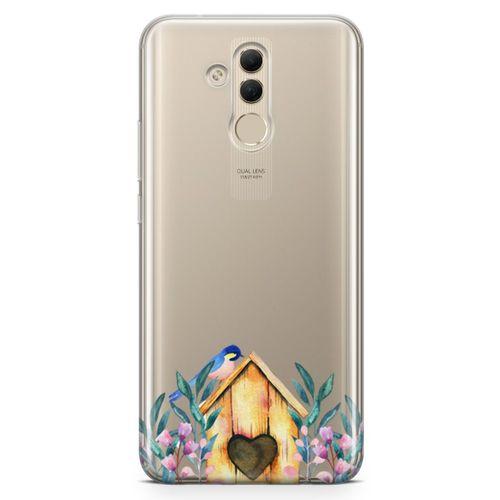 Huawei Mate 20 Lite Kılıf Suluboya Kuş Yuvası Arka Kapak Koruma Desenli Full Koruyucu