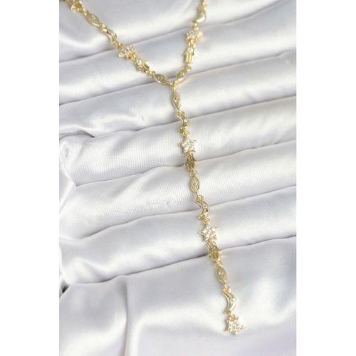 Pirinç Gold Renk Kadın Manifest Kolye - TJ-BKO10599