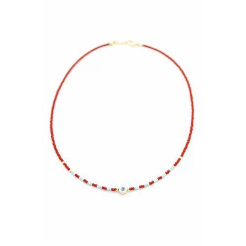 Boncuk Göz Kolye - Bordo