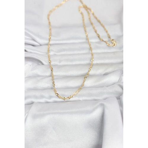 CM 14K Gold Renk Burgu Yassı Model 60 cm Kadın Kolye