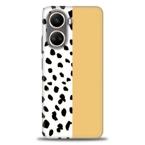 Realme C55 Kılıf HD Baskılı Kılıf - Sarı ve Puantiye + Tam Ekran Koruyucu