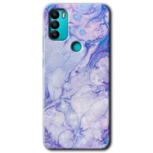 MRCİLETİSİM General Mobile GM 21 Plus Kılıf HD Desen Baskılı Arka Kapak + Temperli Cam - Spots Lilac