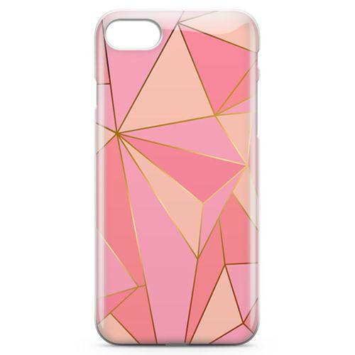 Apple iPhone 7 Kılıf Elmas Pembe Arka Kapak Koruma Desenli Full Koruyucu