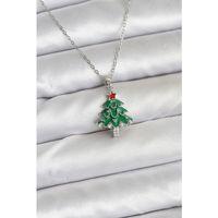 316L Çelik Zincir Gümüş Renk Çam Ağacı Model Yılbaşı Temalı Kadın Kolye