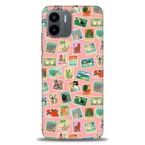 Xiaomi Redmi A1 Kılıf HD Baskılı Kılıf - Pullar + Tam Ekran Koruyucu