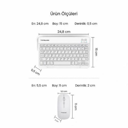 Beyaz Kablosuz Klavye Ve Mouse Seti