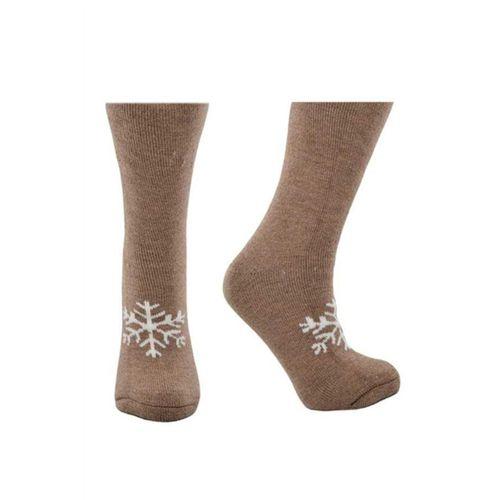 Dode Flora Kadın Extra Kalın Yünlü Kar Tanesi Desenli Termal Çorap