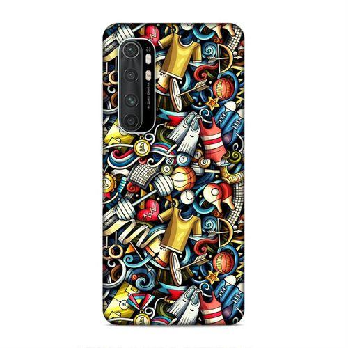 Xiaomi Mi Note 10 Lite Kılıf Dambil Bilardo Doodle Arka Kapak Silikon Koruma Full Koruyucu
