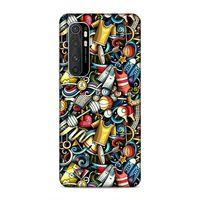 Xiaomi Mi Note 10 Lite Kılıf Dambil Bilardo Doodle Arka Kapak Silikon Koruma Full Koruyucu