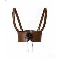 Kahverengi Deri Kadın Elbise Kemeri, Omuzdan Askılı Elbise Kemeri - Brf1429