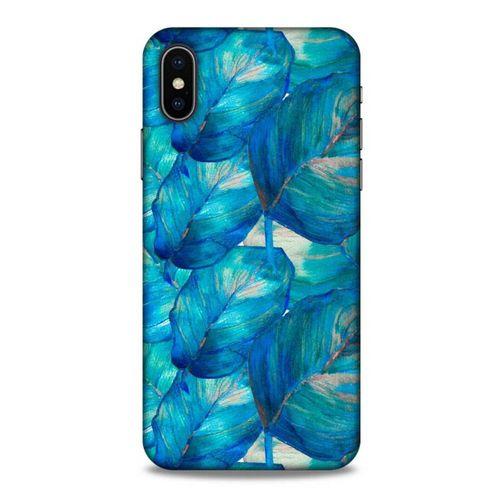 Apple Iphone X Uyumlu Kılıf Mavi Delisi (47) Crystal Flex Kılıf Yaprak