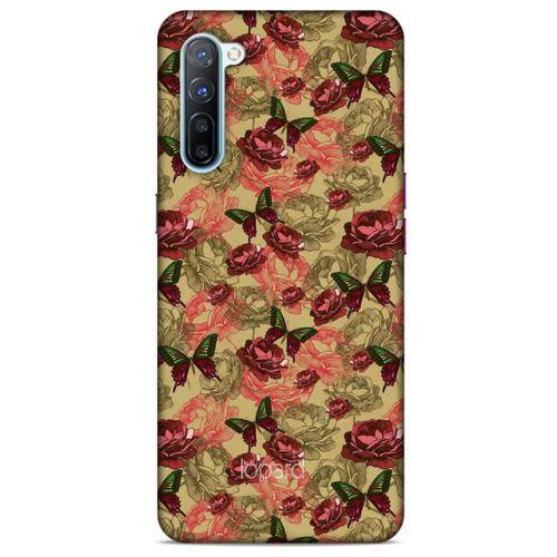 Oppo Reno 3 Kılıf Kelebek Etkisi (39) Liquid Crystal Kılıf Turuncu Yeşil