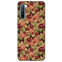 Oppo Reno 3 Kılıf Kelebek Etkisi (39) Liquid Crystal Kılıf Turuncu Yeşil