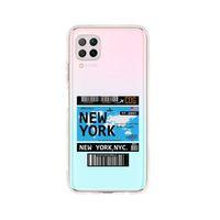 Huawei P40 Lite New York Desenli Premium Şeffaf Silikon Kılıf