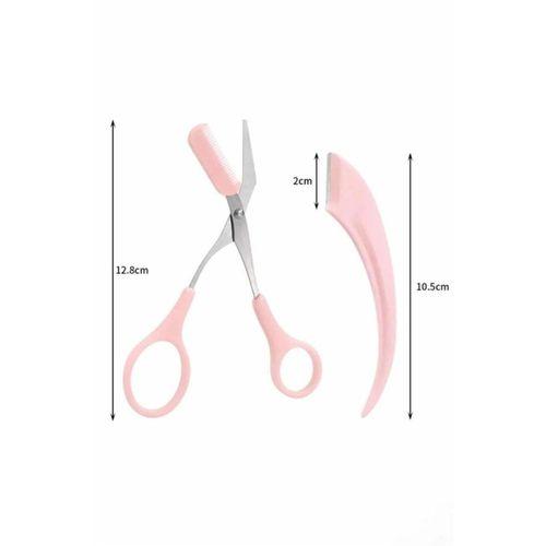 Taraklı Kaş Makası Ve Ustura Seti Kaş Düzeltme Makası Kaş Bıyık Alma Aleti