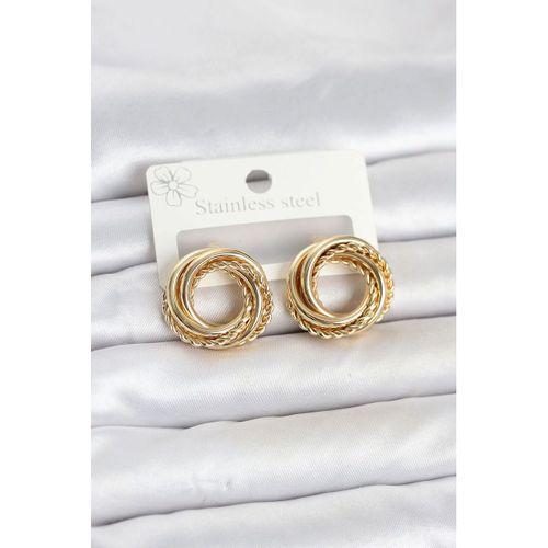 316L Çelik Gold Renk Halka Model Asorti Kadın Küpe