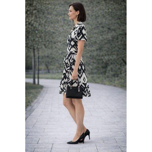 ALEXANDERGARDI Yaka Detaylı Kuşaklı Volanlı Elbise