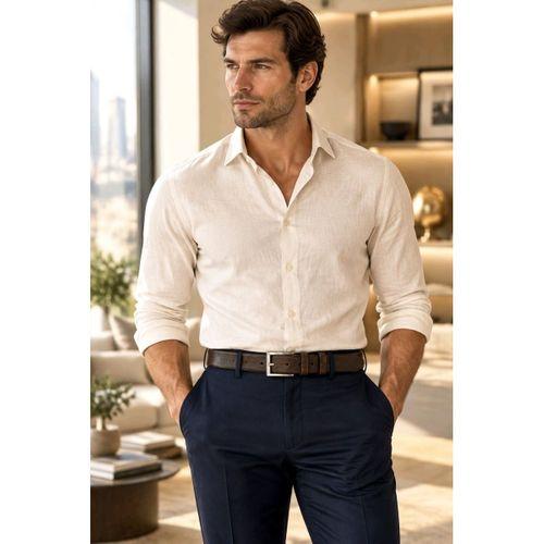 Suni Deri 135 cm Erkek Pantolon Kot Kemeri