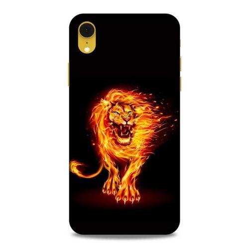 Lopard Apple iPhone XR Uyumlu Kılıf FireX (20) Koruyucu Kılıf Ateşli Aslan