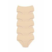 5 Adet Tutku Kadın Yüksek Bel Bato Kalın Lastik Külot Ten