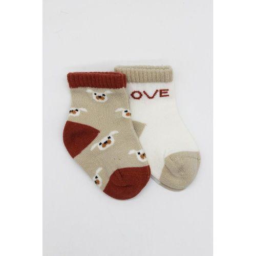 Bistyle Bistyle 2'Li Love Dog Penye Soket Çorap 10118 Bej