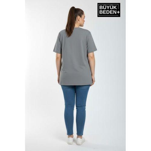 Büyük Beden Kadın Basic Tişört – Pamuklu Düz T-Shirt 3XL-6XL SPR26BTSK510