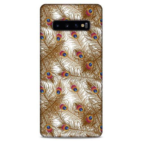 Samsung Galaxy S10 Plus Kılıf Desenli Özel Seri Tüyler (25) Antişok Kapak