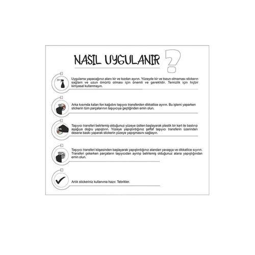 Araba Sticker Pusula Compass 35x25 Cm Sticker Etiket Beyaz