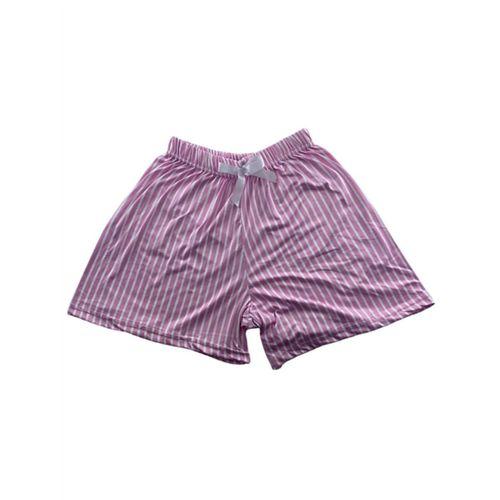 Kadın İnce Beyaz Çizgili Şort Milan - 001