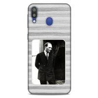 Samsung Galaxy M20 Kılıf Atatürk (36) Glitter Kılıf Gri Kumlar
