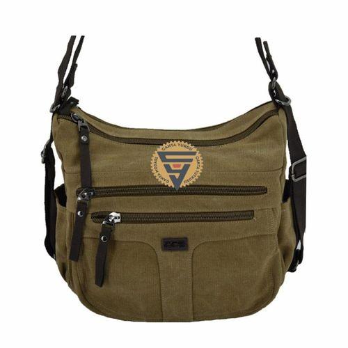 Ççs 31319 İki Bölmeli Kanvas Kadın El ve Omuz Çanta Kahve