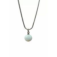 Kalsedon Doğal Taşı Zincirli El Yapımı Kolye Uç: 1,5 cm Zincir: 20 cm Kutulu