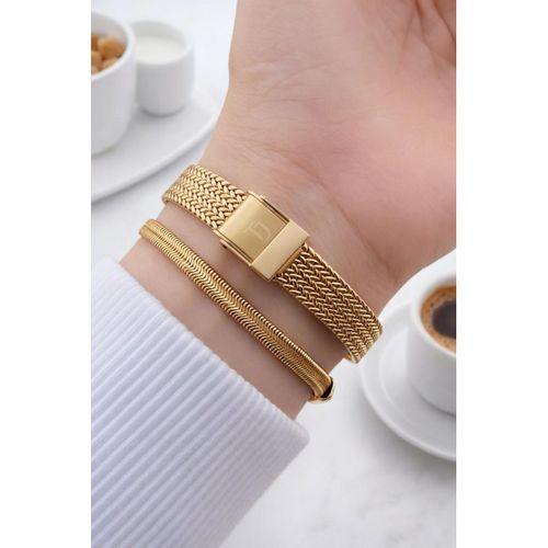 Tom Jones Vintage Küçük Kasa 2 Yıl Garantili 3 Atm Suya Dayanıklı Kadın Kol Saati+Bileklik BJ.2494.3