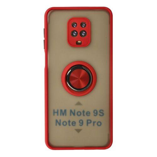 Newface Xiaomi Redmi Note 9 Pro Kılıf Montreal Yüzüklü Silikon Kapak - Kırmızı