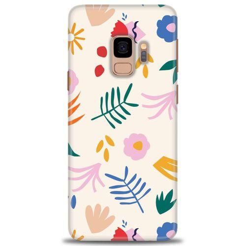 Samsung Galaxy S9 Kılıf HD Baskılı Kılıf - Renkli Yapraklar + Tam Ekran Koruyucu