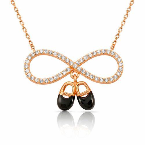 Gümüş Rose Bebek Patikli Sonsuzluk Bayan Kolye