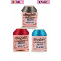 3 Adet Altınbaşak Oya ve Dantel İpi 20 gr - Royaleks - No: 074 - 696 - 198