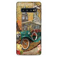 Retro (37) Desen Silicone Cover Renkli Samsung Galaxy S10 Kılıf