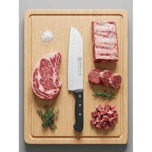 Sürmene Şef Aşçı Bıçağı Profesyonel Oluklu Santoku Bıçağı 31 cm Pimli Sap Sürbisa 61095