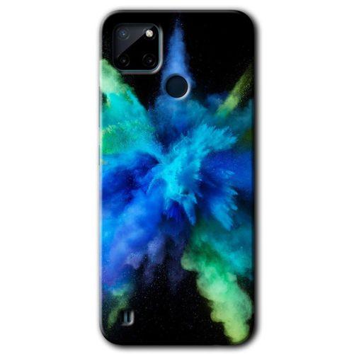 Realme C21 Kılıf HD Desen Baskılı Arka Kapak + Temperli Cam - Karışım 1