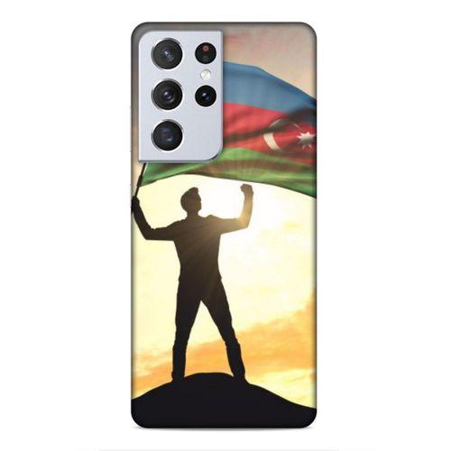 Samsung Galaxy S21 Ultra Uyumlu Kılıf Azarbaijan (3) Kapak Azerbaycan Bayrak