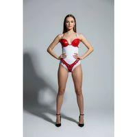 Kırmızı Harness Takım Parlak Deri Zincir Detaylı Badi - Brf1223