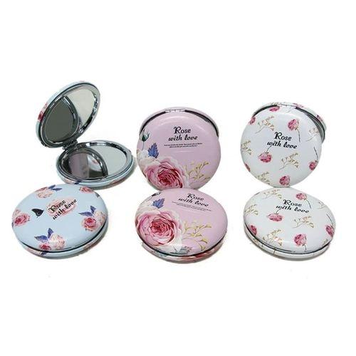 Cep Aynası Yuvarlak Tombul Flowers